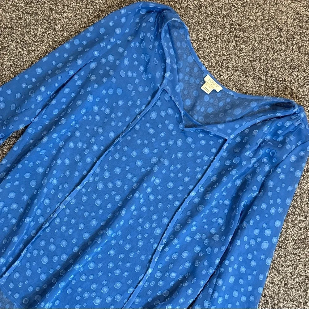 J. Crew Blue Printed Blouse